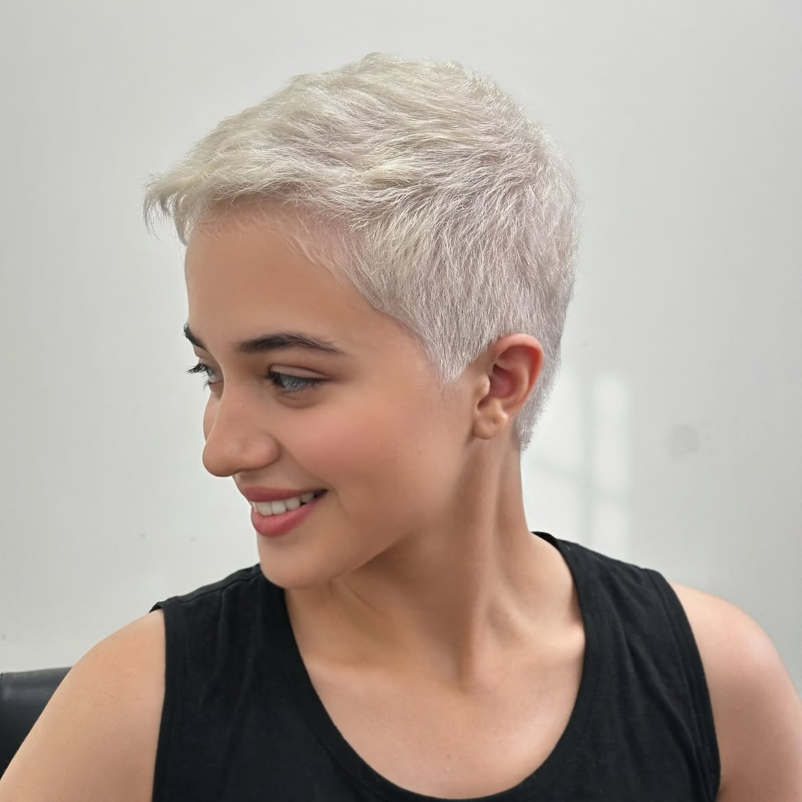 Platinum Pixie With Textured Crown