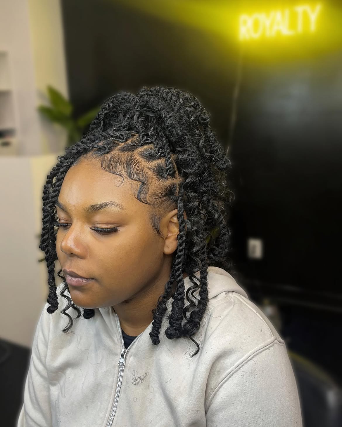 Playful Half-Up Twists With Defined Curls