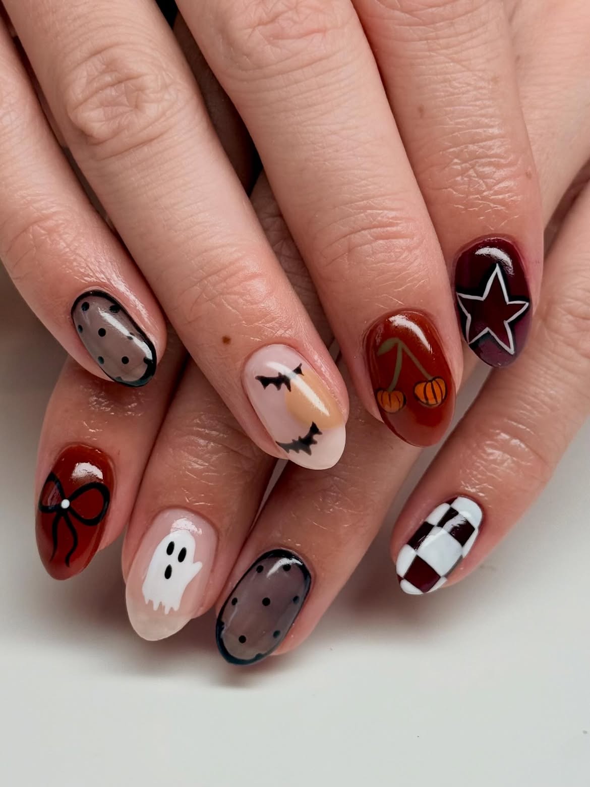 Playful Halloween Icons With Checkerboard Accent