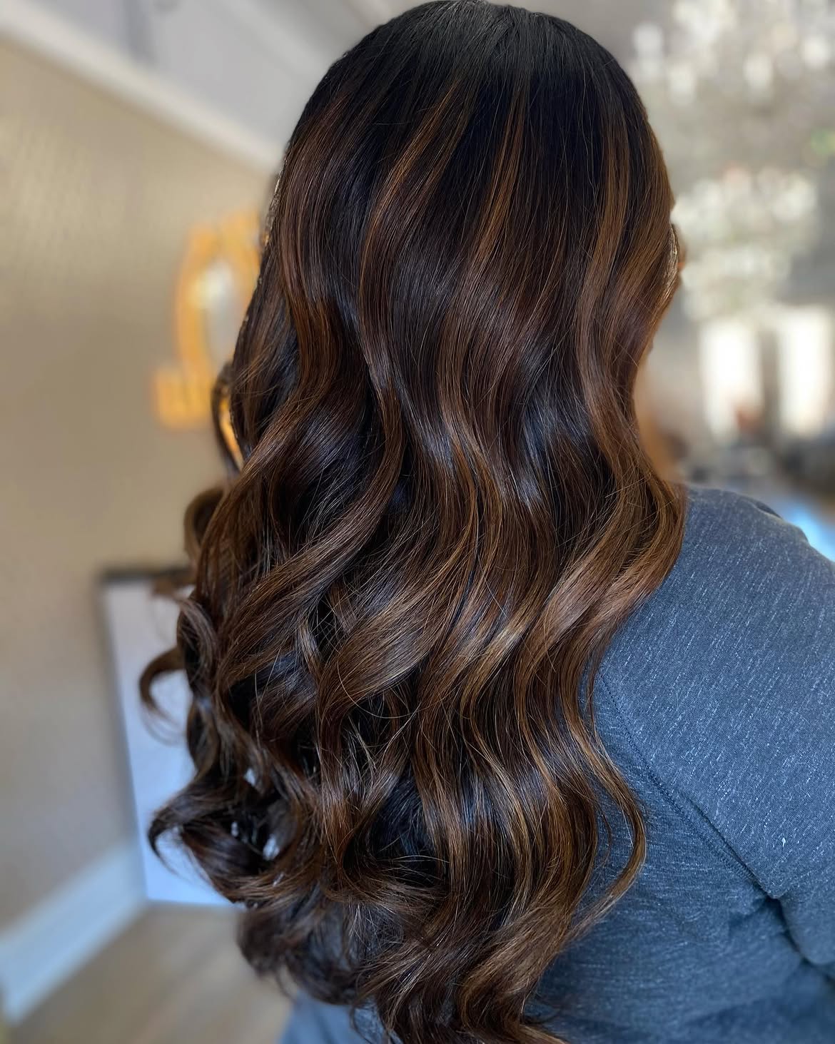 Rich Chocolate Hair With Caramel Highlights