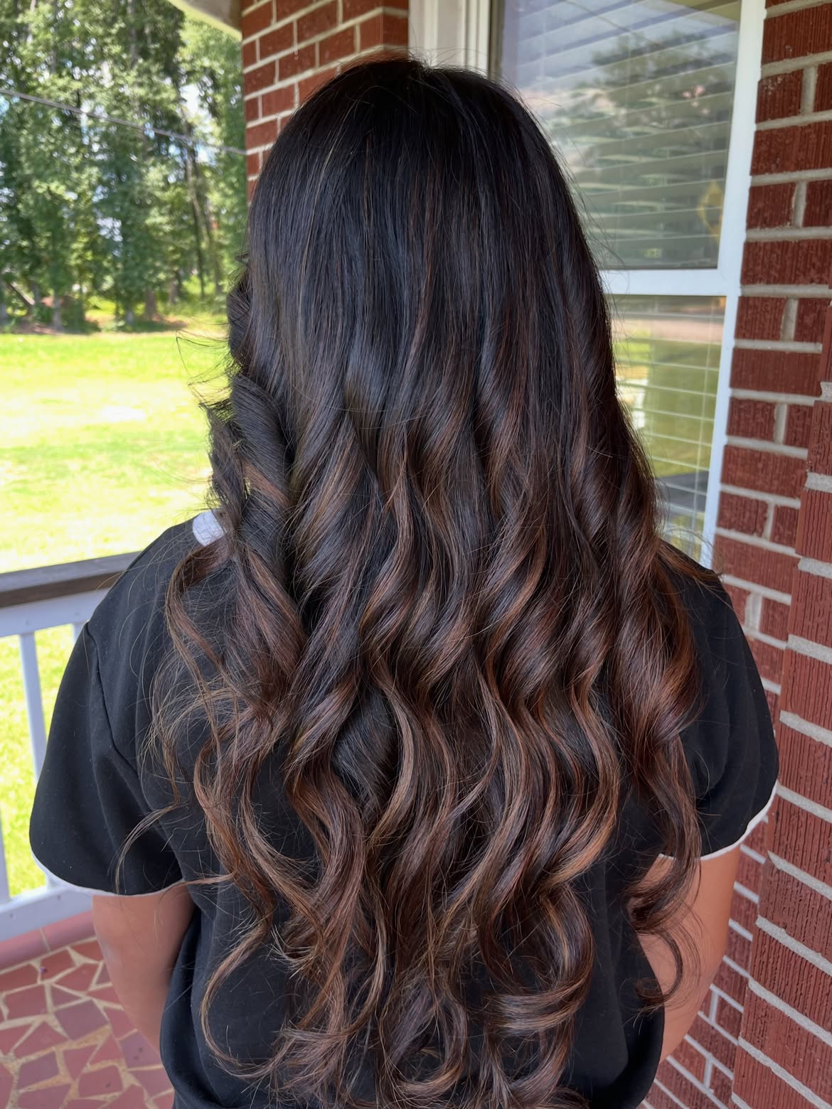 Rich Espresso Balayage With Subtle Auburn Tones