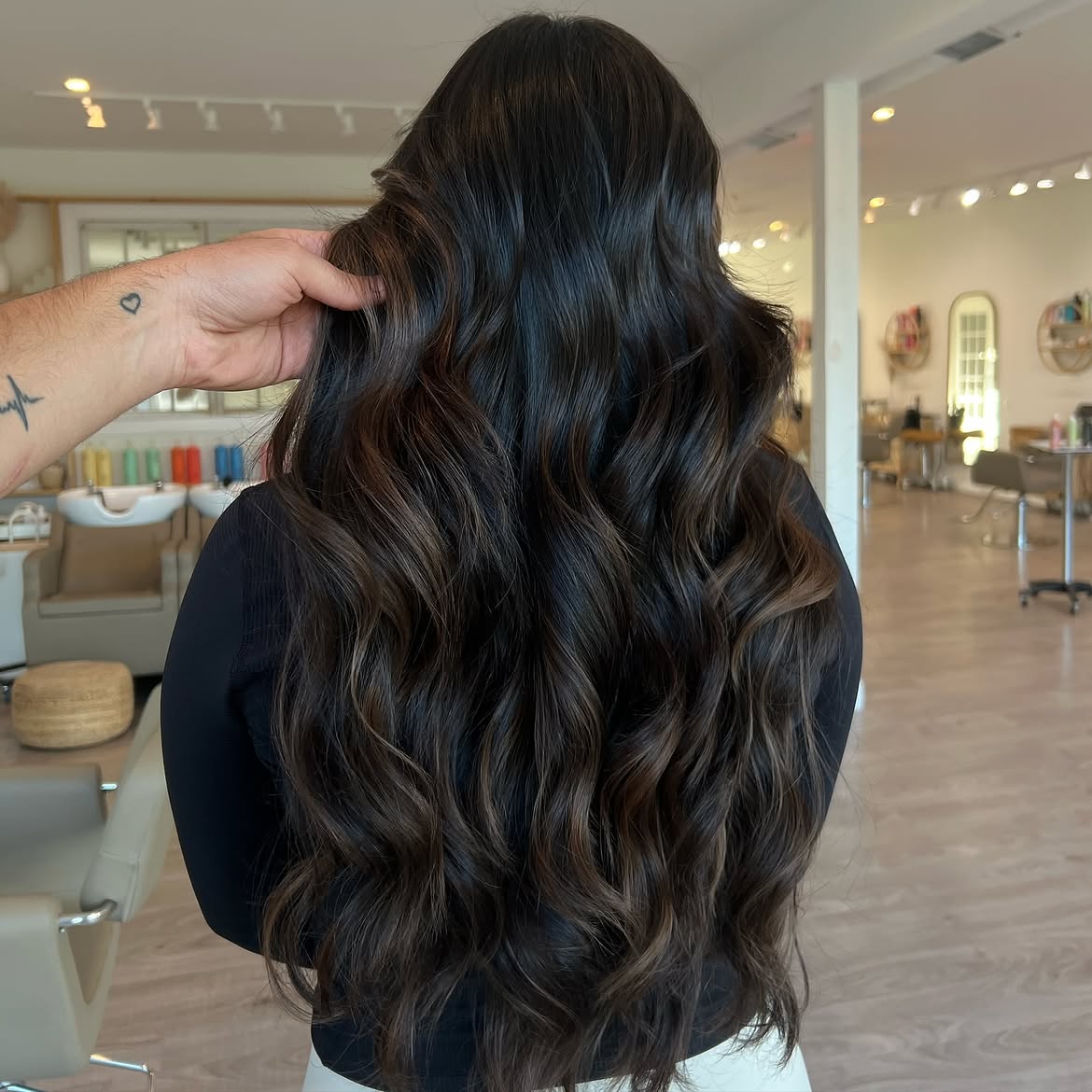 Rich Espresso Balayage With Warm Chocolate Tones
