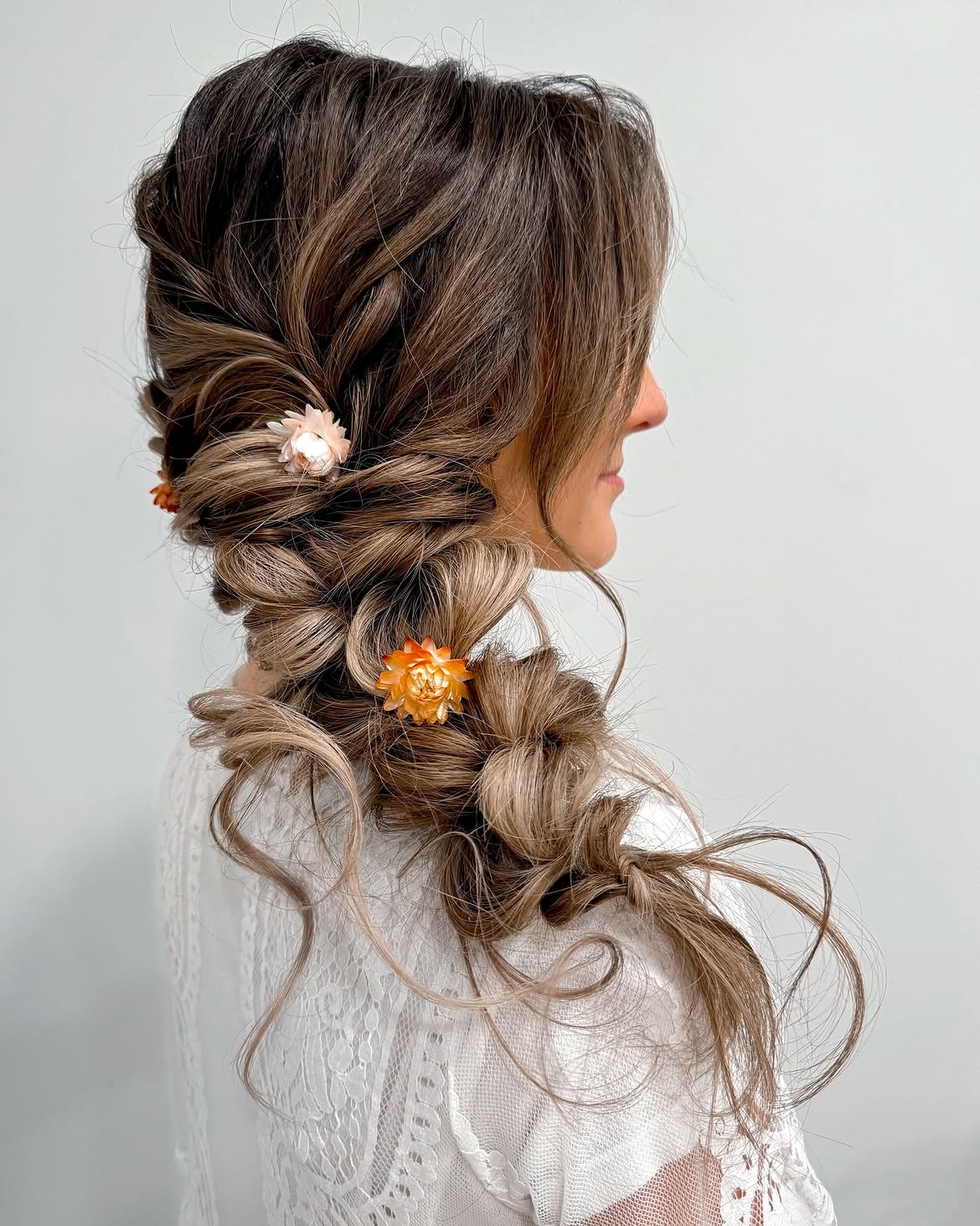 Romantic Boho Side Braid With Loose Curls