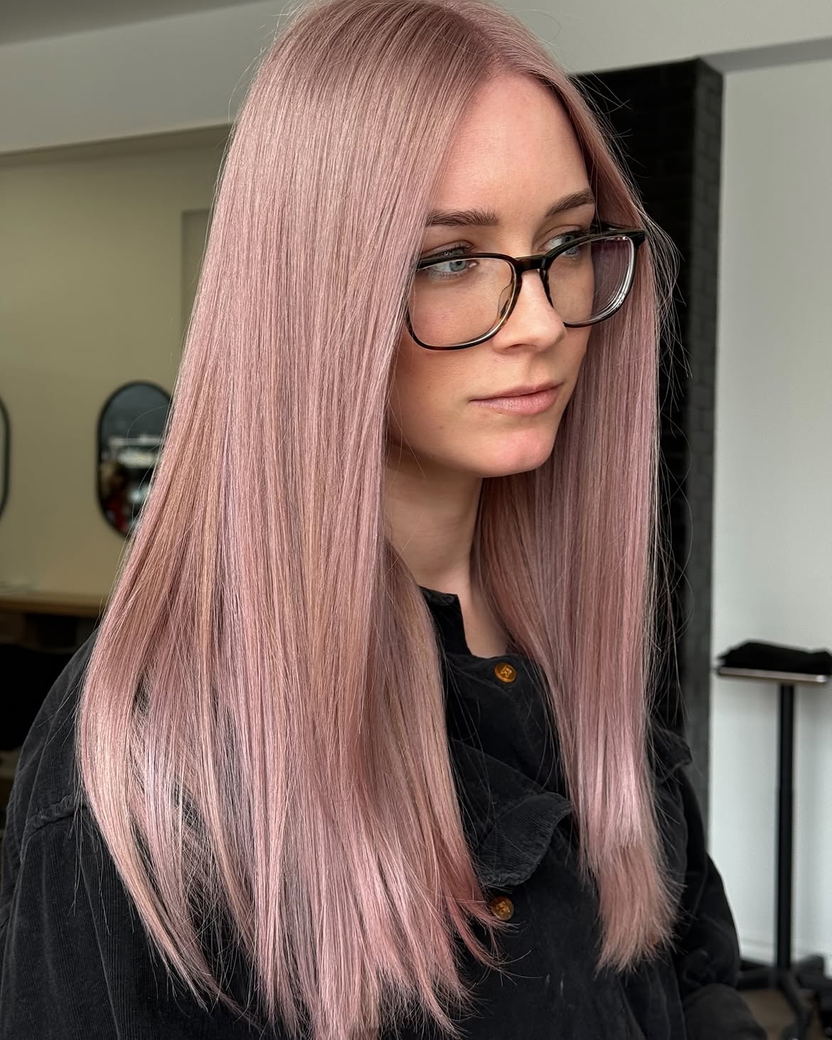 Rose Gold Blonde With Subtle Face Framing