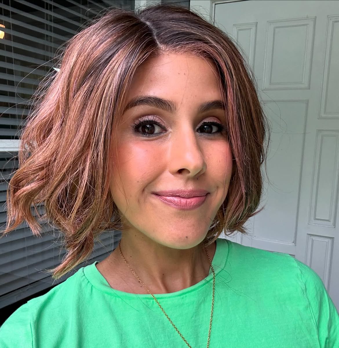 Rose Gold Bob With Textured Waves