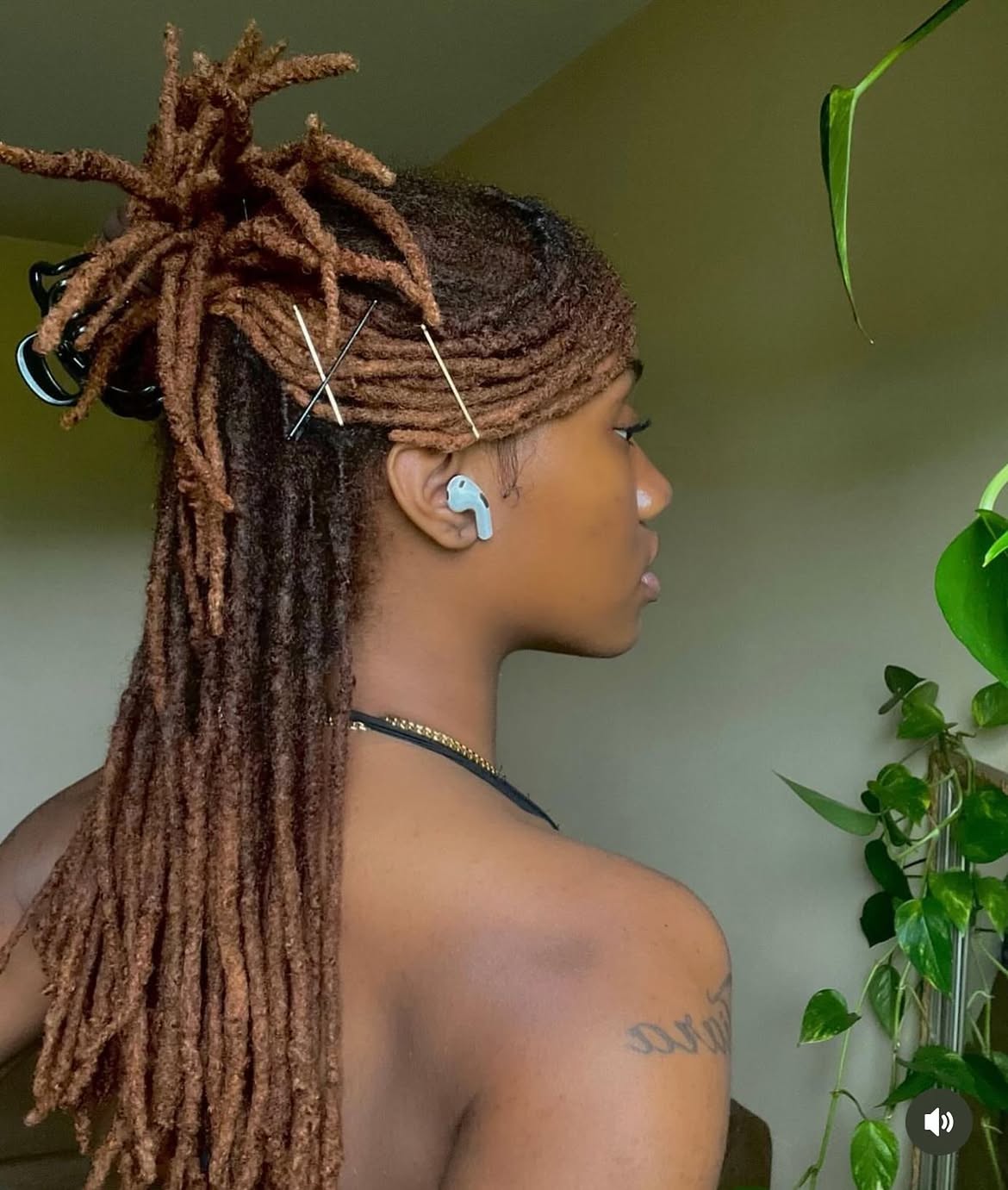 Sculpted Locs Crown With Cascading Strands