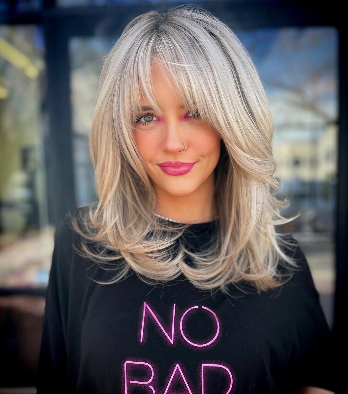 Shaggy Layers With Face-Framing Bangs