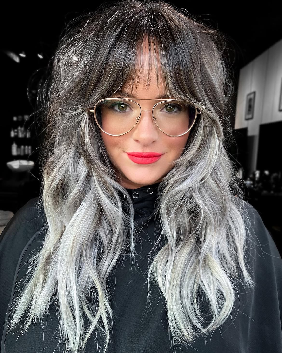 Shaggy Layers With Platinum Gray Blend