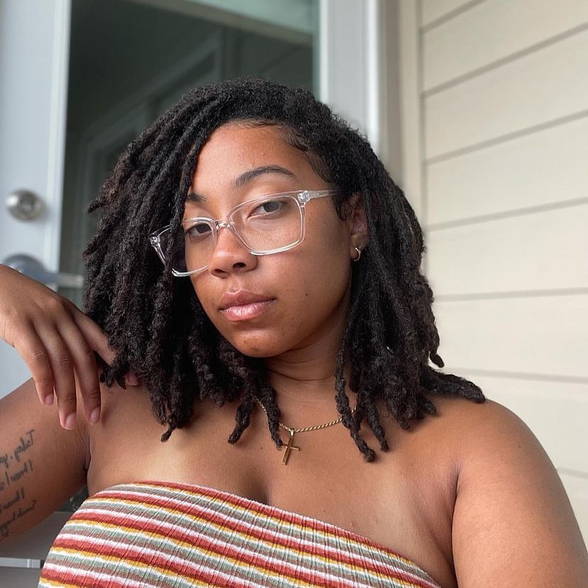 Shoulder-Length Locs With Defined Ends