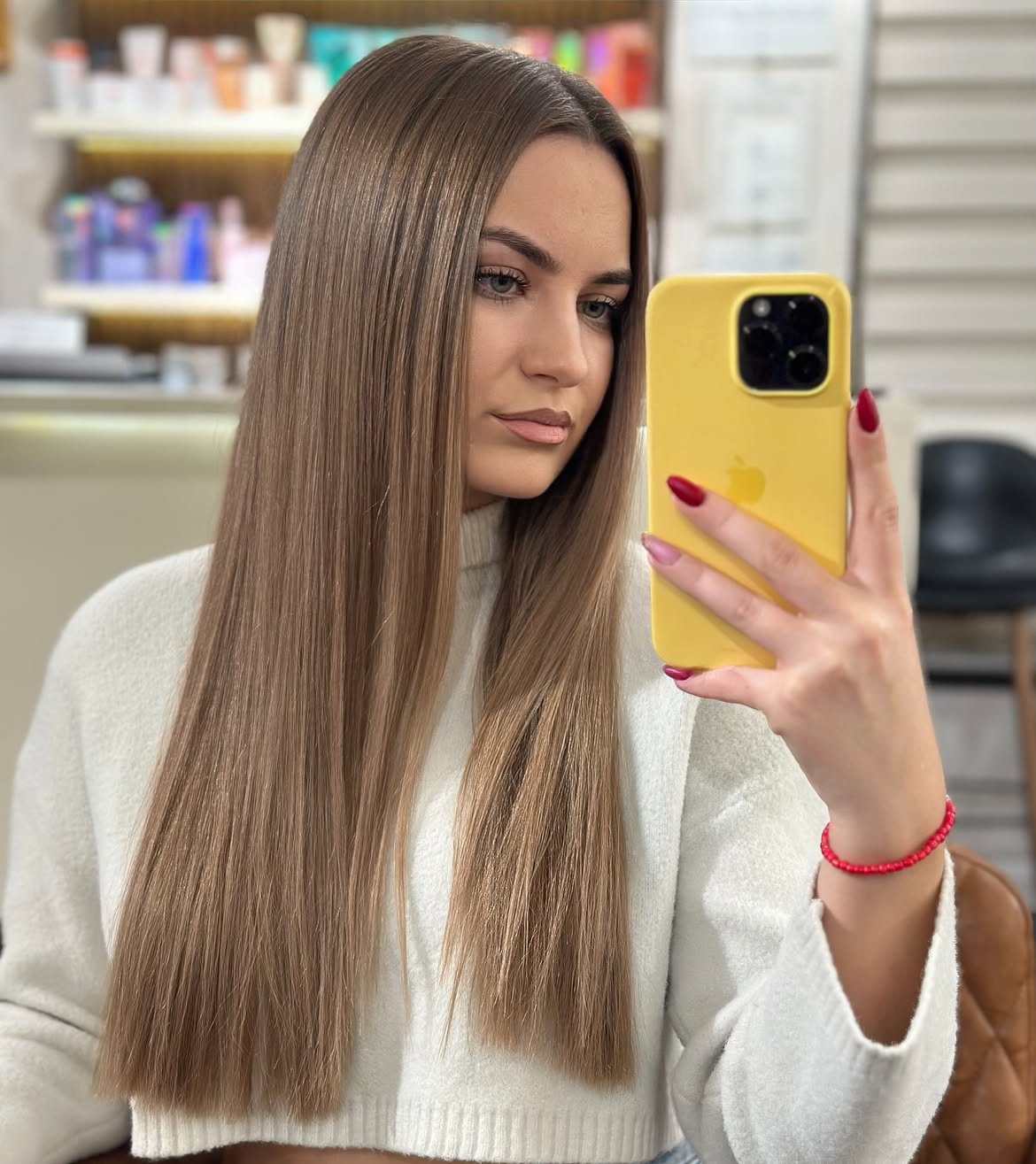 Silky Straight Ash Blonde Mid-Back Length