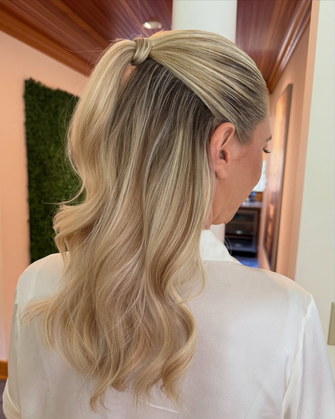 Sleek Half Up Half Down With Loose Waves