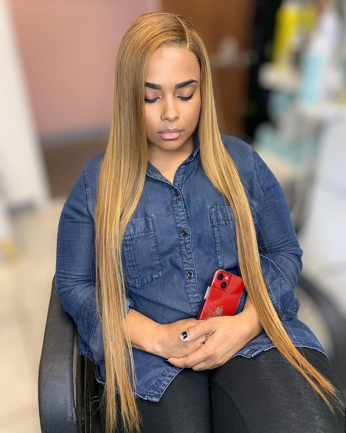 Sleek Honey Blonde Lace Front Wig