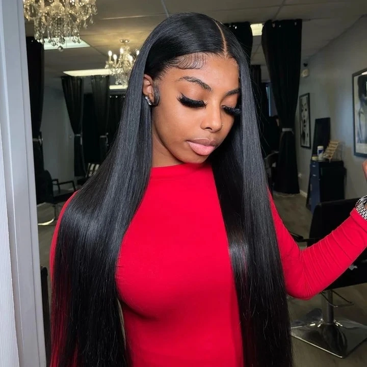 Sleek Jet Black Long Straight Wig