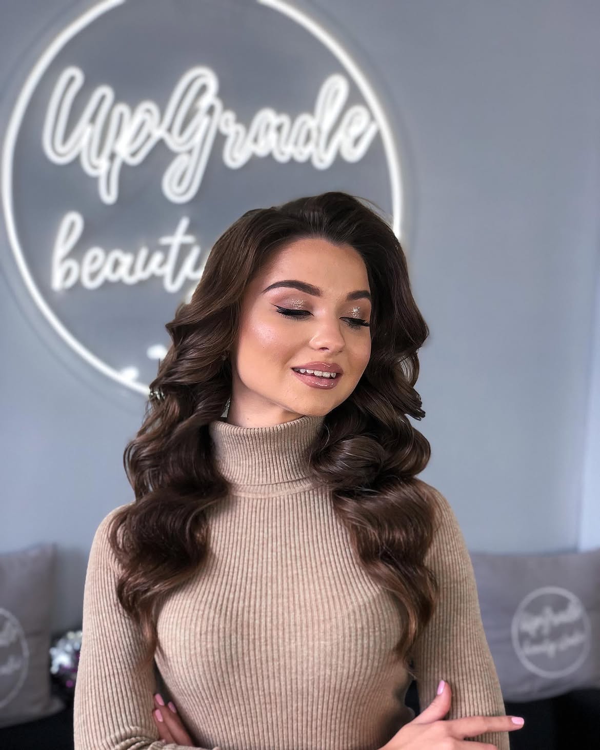 Soft Hollywood Waves With Rich Chocolate Brown