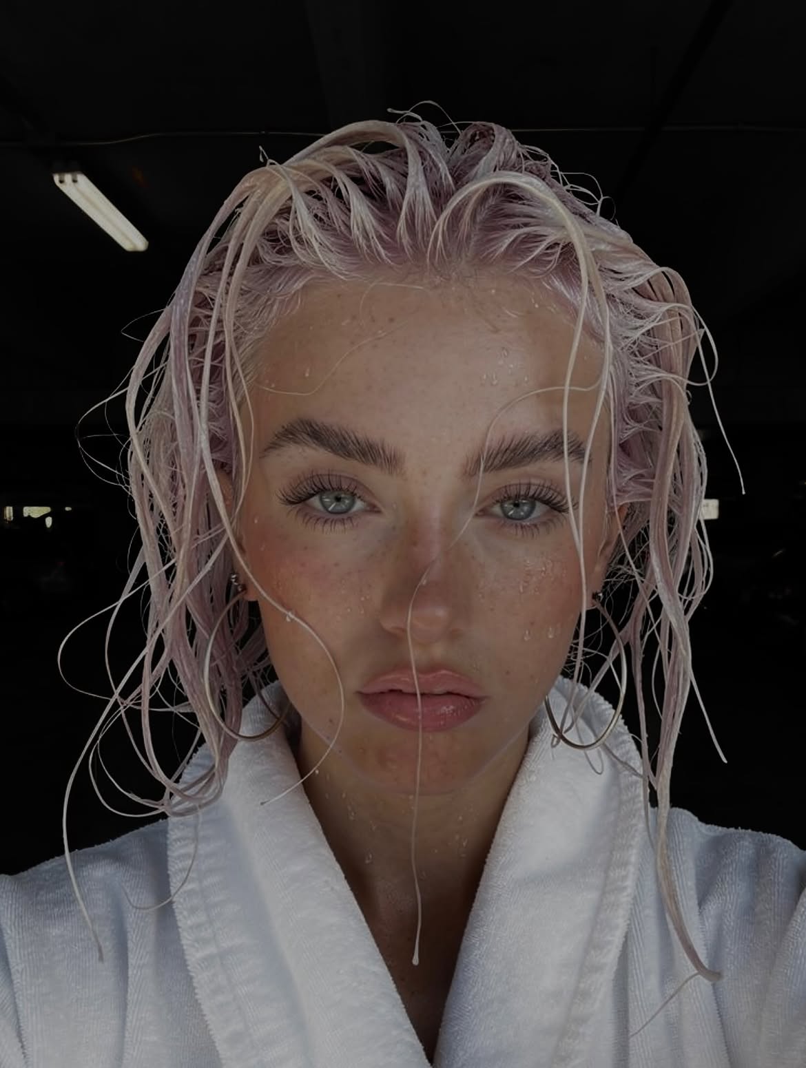 Soft Pastel Pink Wet Look Bob