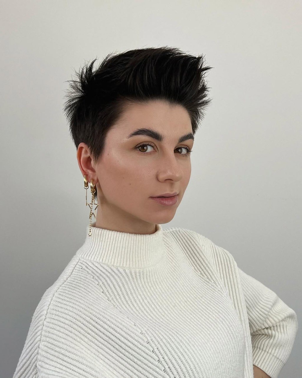 Spiky Dark Hair With Edgy Texture