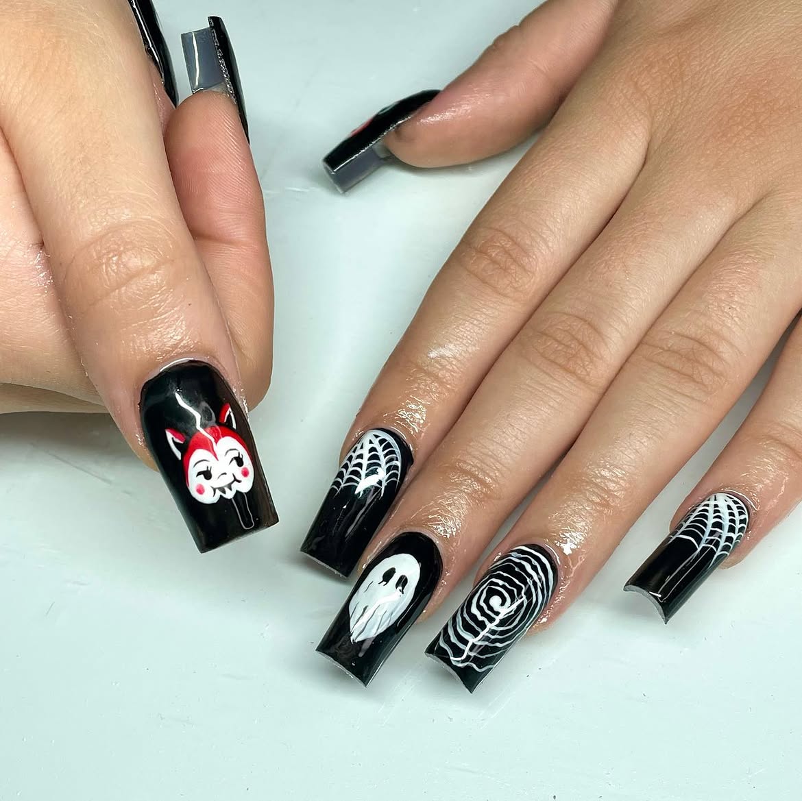 Spooky Black Halloween Nail Art Collection