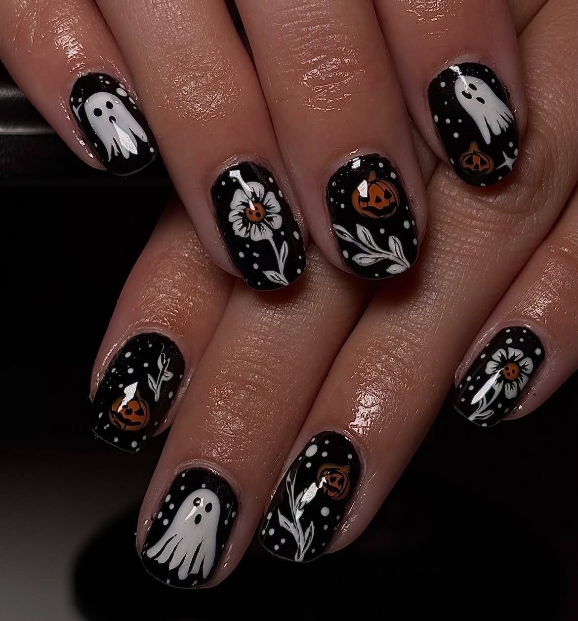 Spooky Cute Halloween Ghost and Pumpkin Art