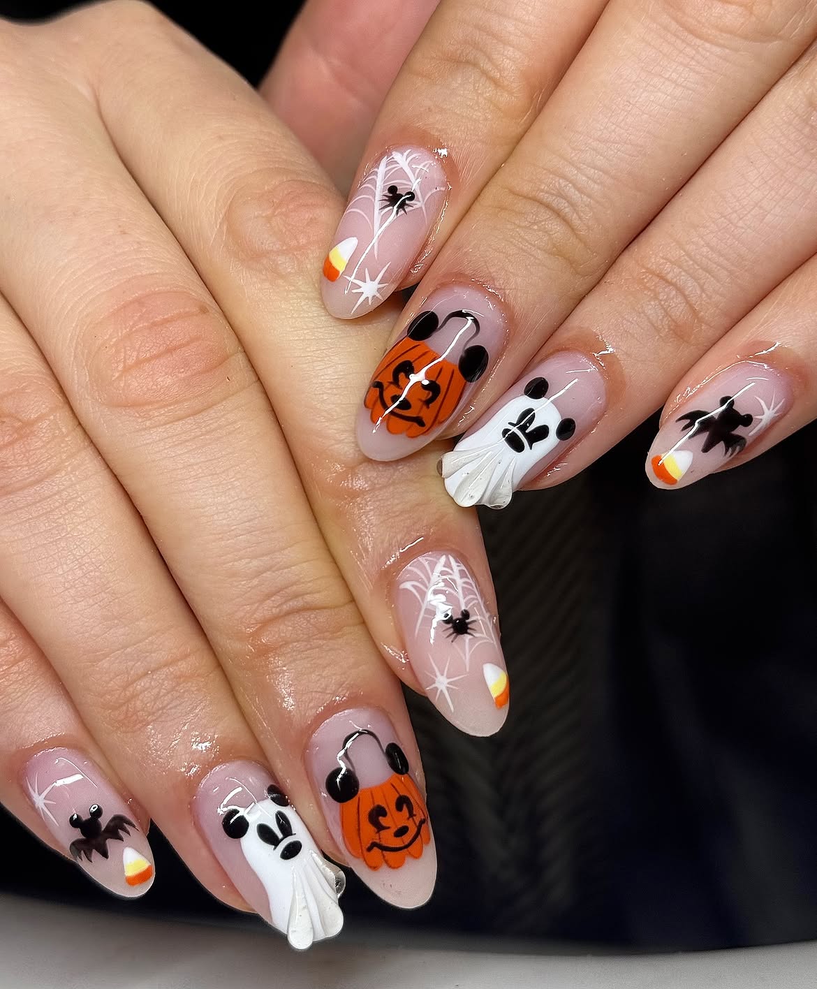 Spooky Halloween Character Almond Nails