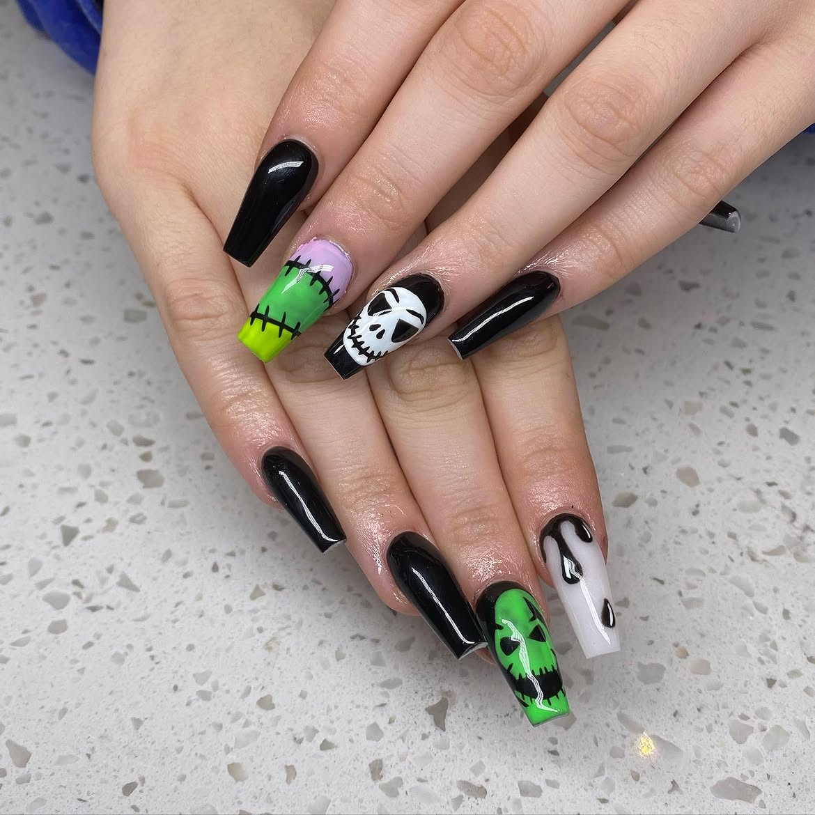 Spooky Halloween Character Coffin Nails