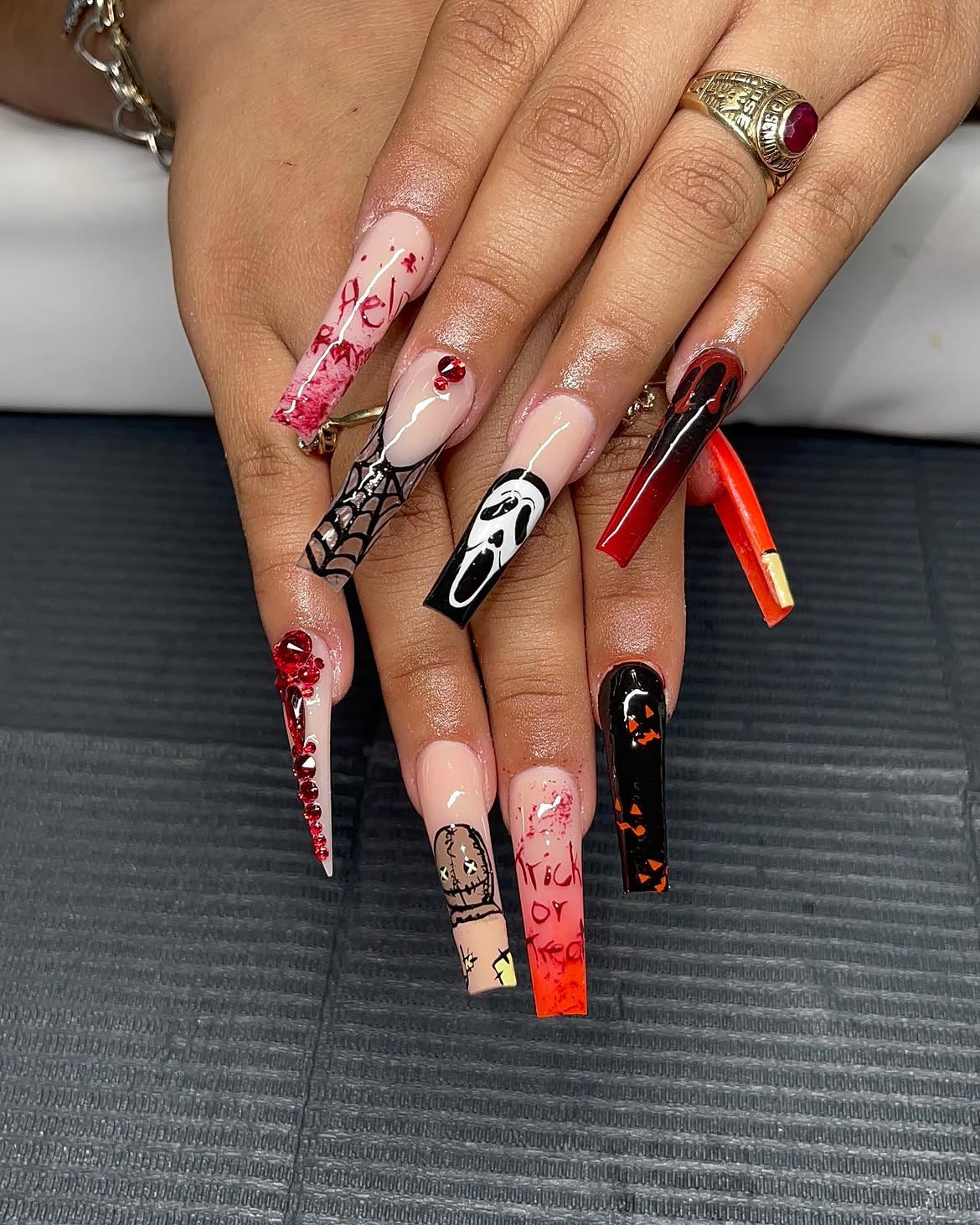 Spooky Halloween Character Coffin Nails