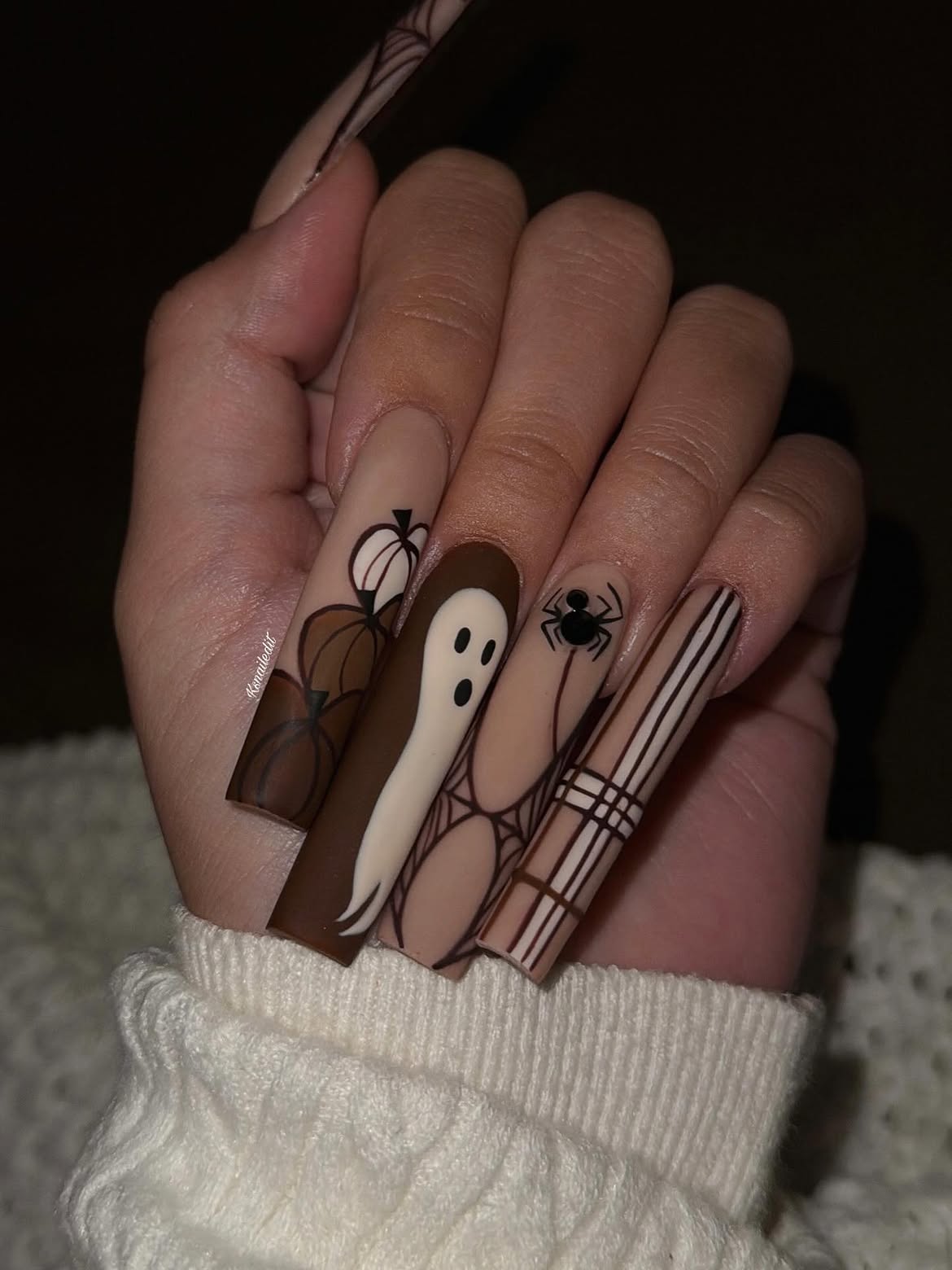 Spooky Season Matte Halloween Coffin Nails