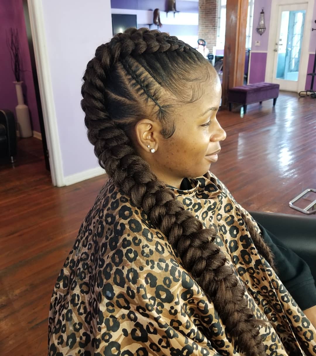 Statement Braided Mohawk With Defined Edges