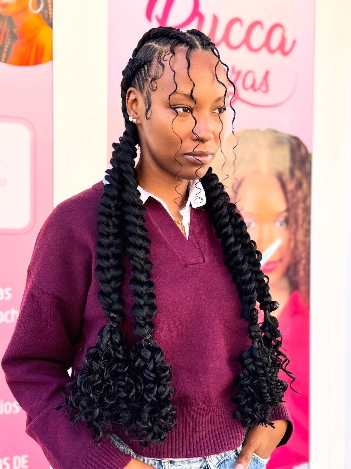 Statement Fishtail Braids With Defined Curly Ends