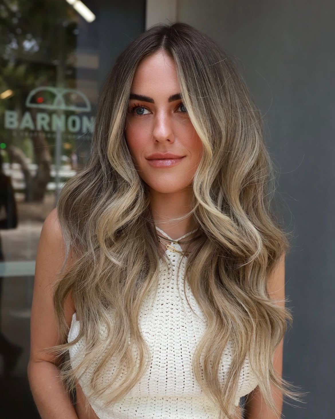 Sun-Kissed Honey Blonde Waves With Face-Framing Layers