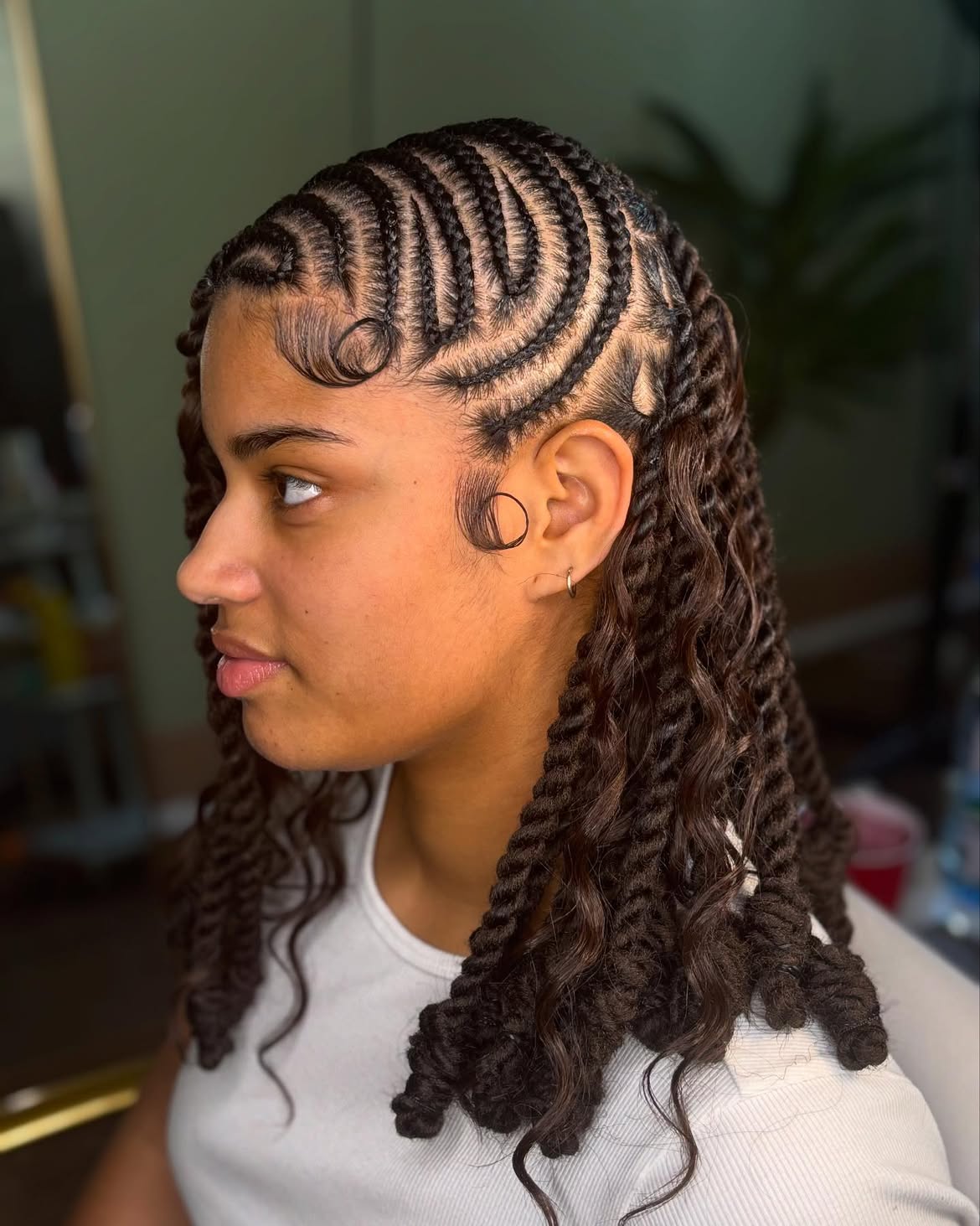 Swirl Feed-In Braids With Twists