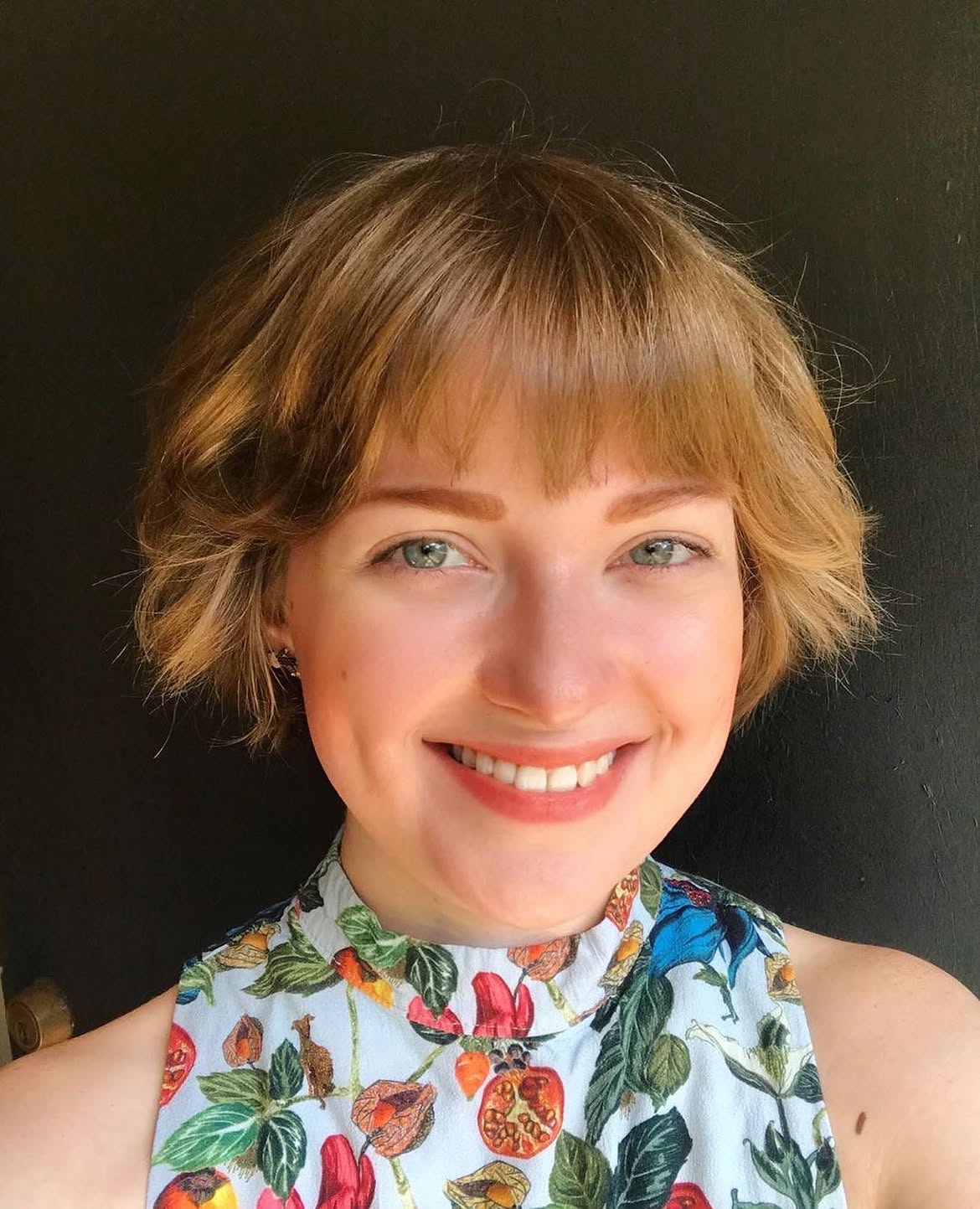 Textured Blonde Pixie Bob With Wispy Bangs