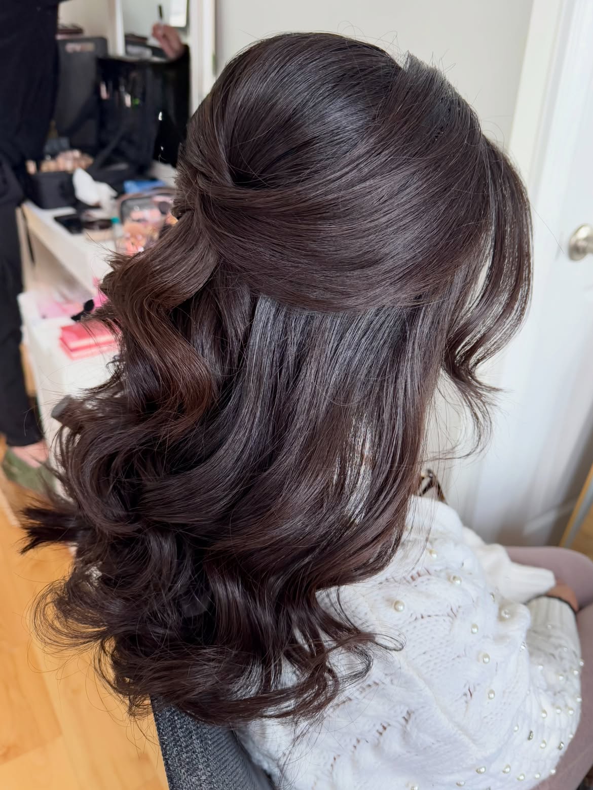 Twisted Crown Half Up Half Down Waves
