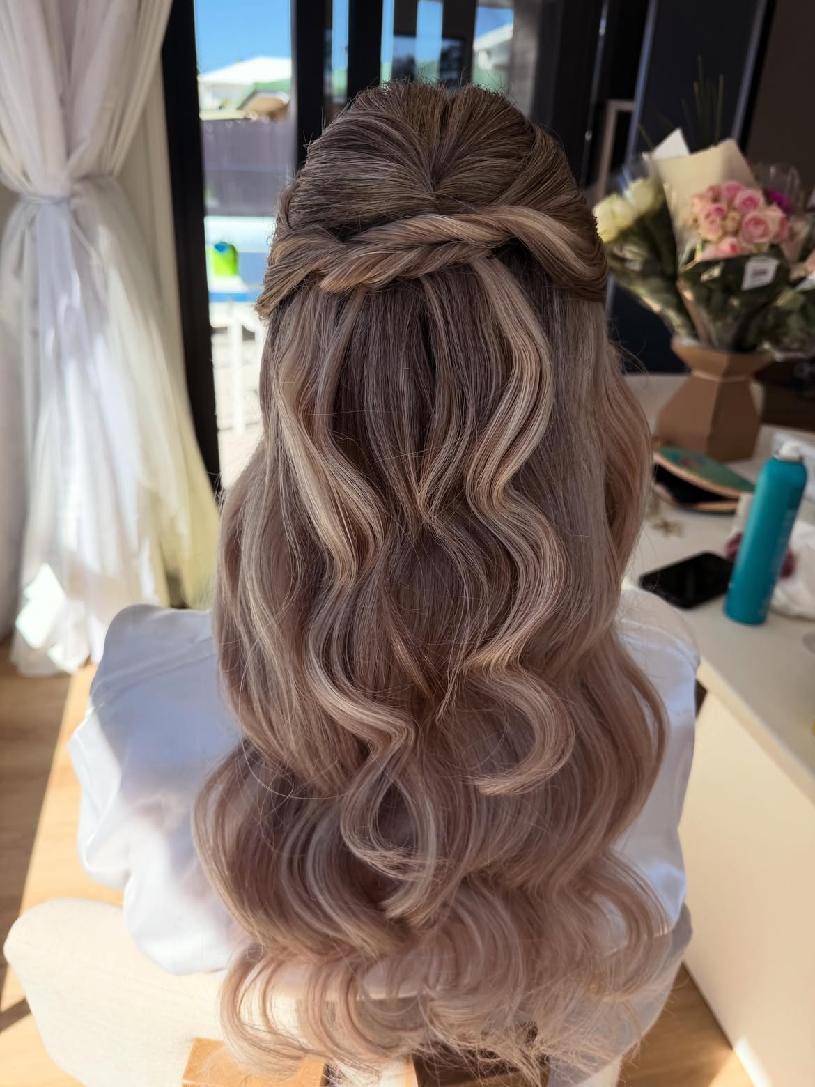 Twisted Half-Up Bridal Waves