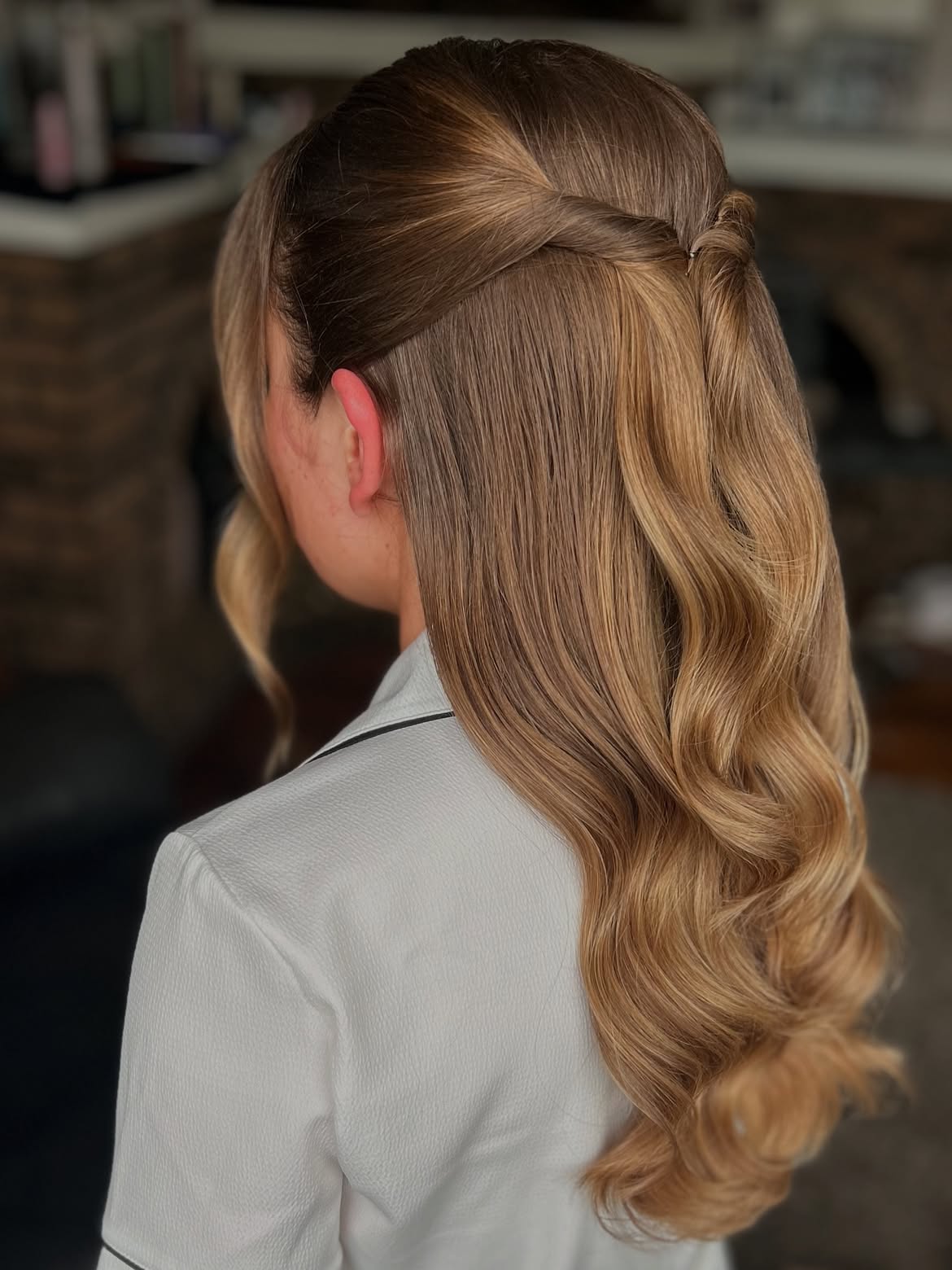 Twisted Half Up Half Down With Hollywood Waves