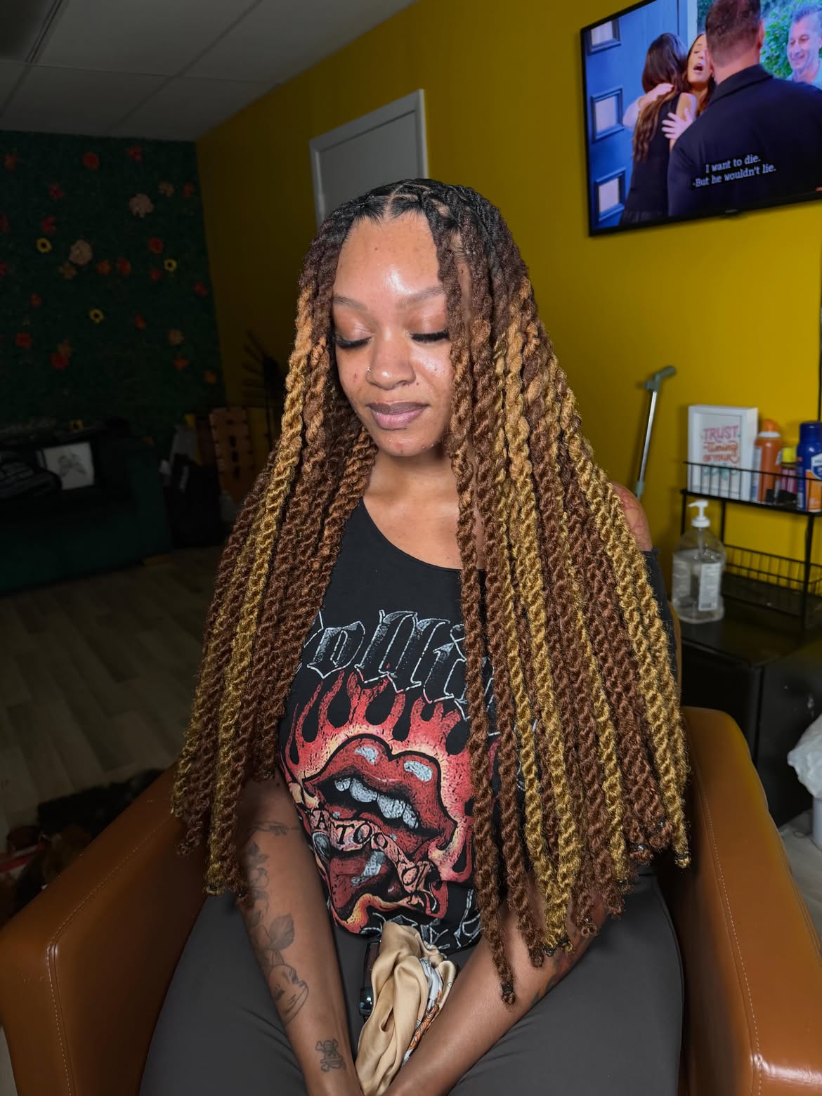 Two-Tone Chunky Twist Locs With Defined Parts