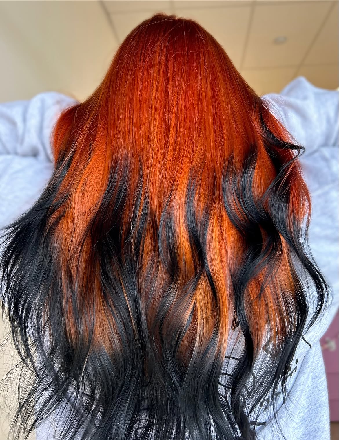 Vibrant Copper And Black Peekaboo Color Melt