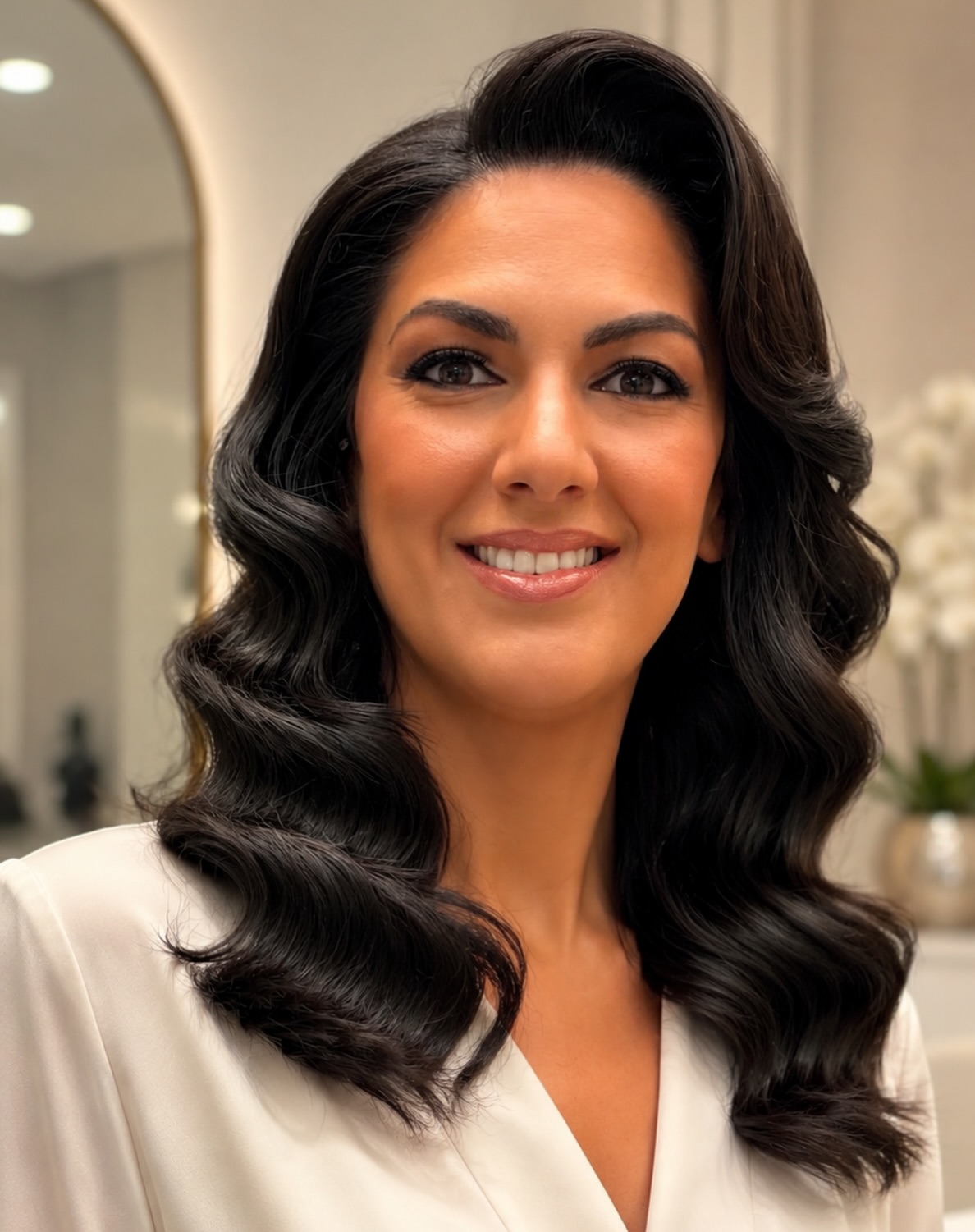 Voluminous Deep Side Part Hollywood Waves