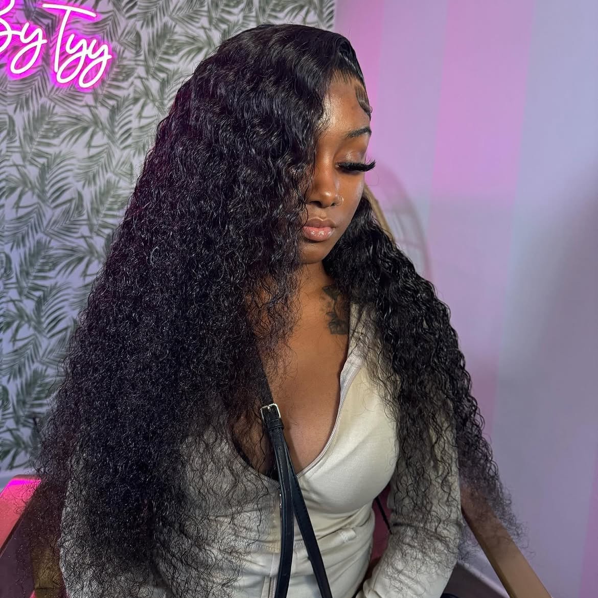 Voluminous Deep Wave Wig With Wispy Bangs