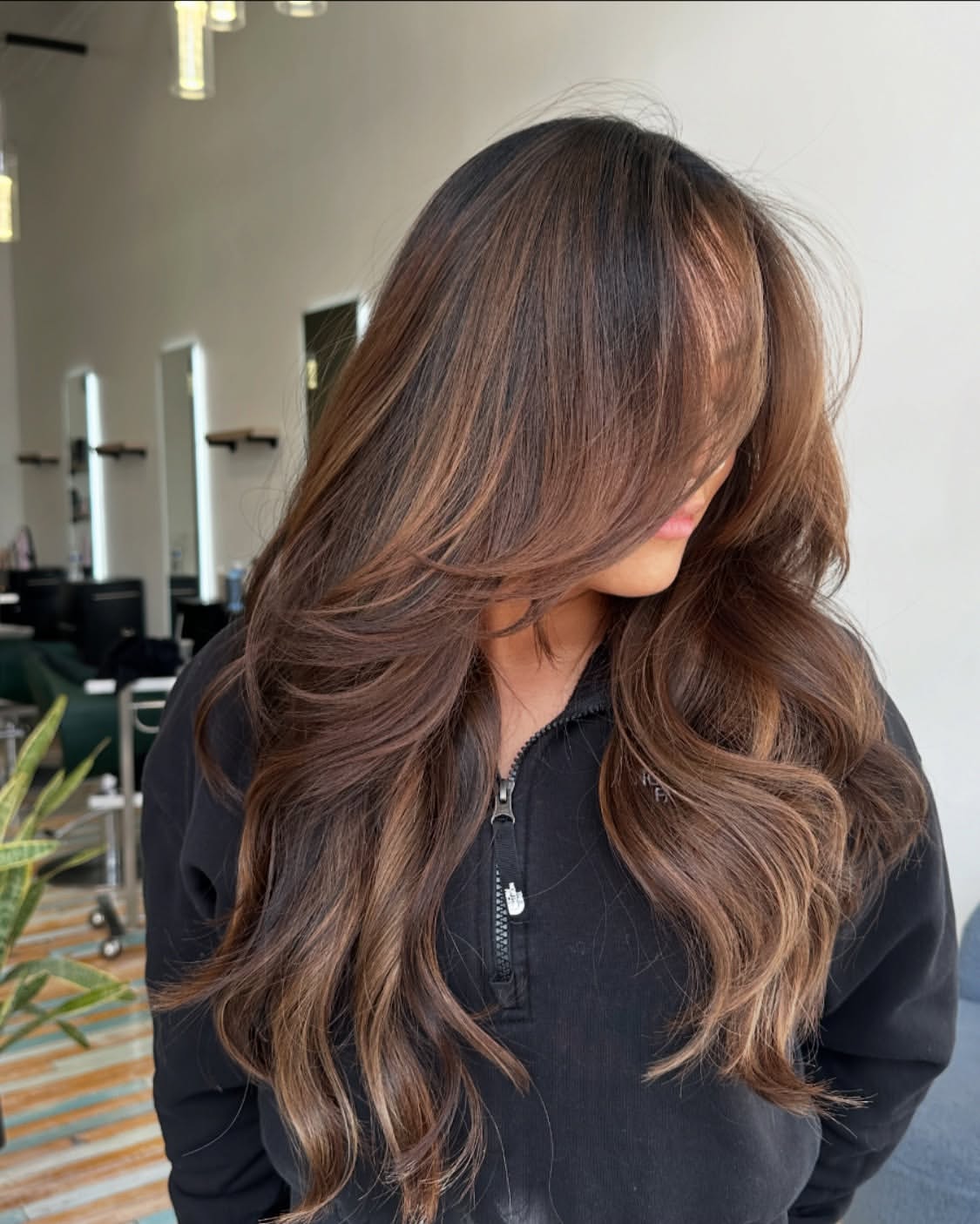 Warm Bronde Balayage With Face-Framing Layers