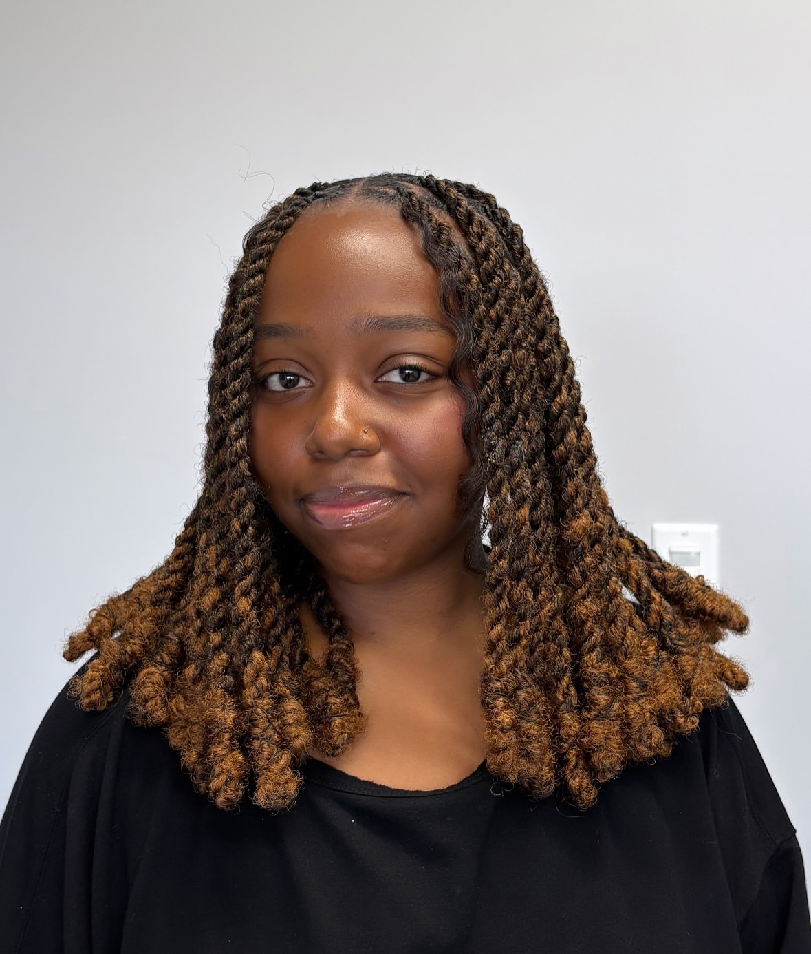 Warm Brown Ombre Two-Strand Twists