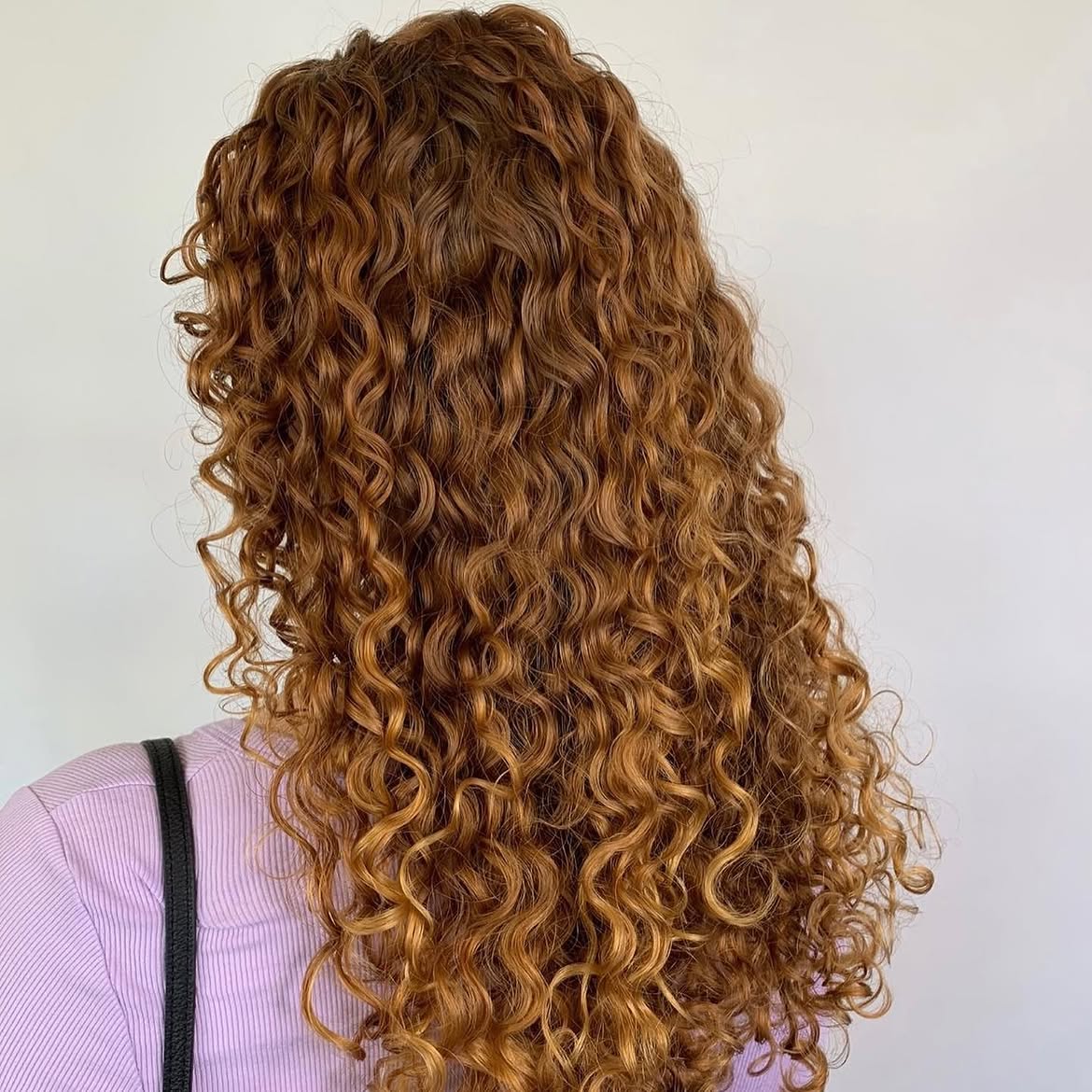 Warm Copper Balayage Beachy Curls
