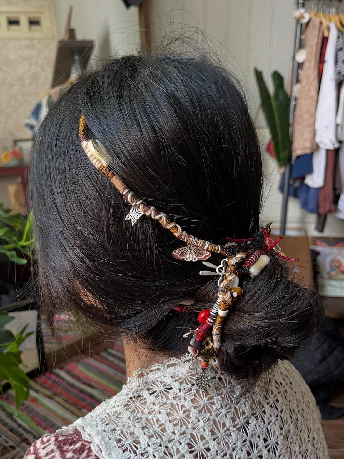 Bohemian Braided Hair Wraps With Charms