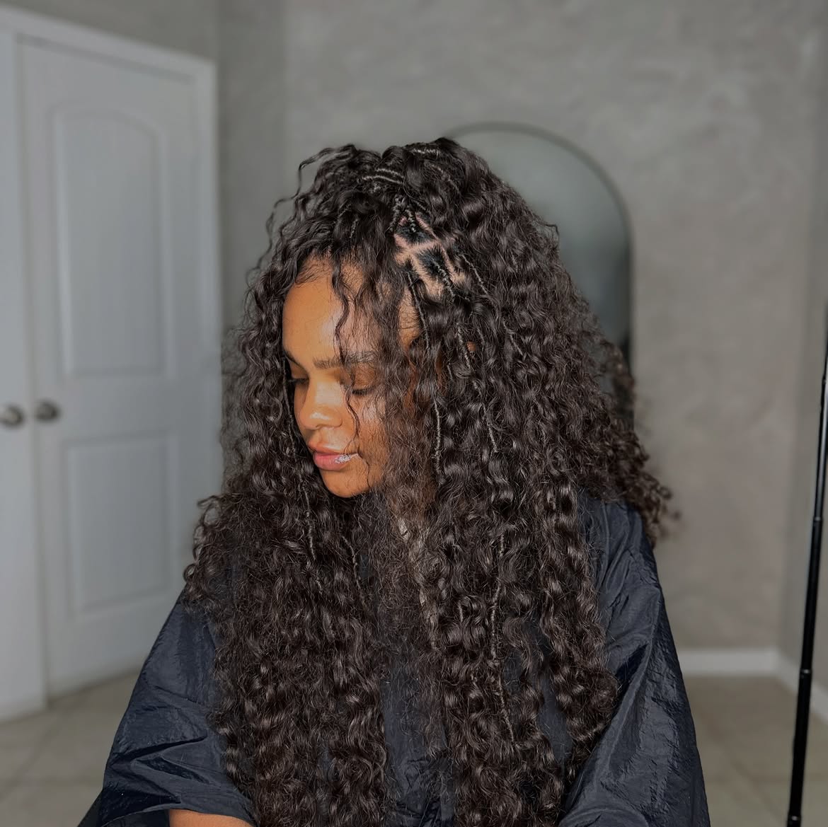 Bohemian Curly Locs With Braided Accents