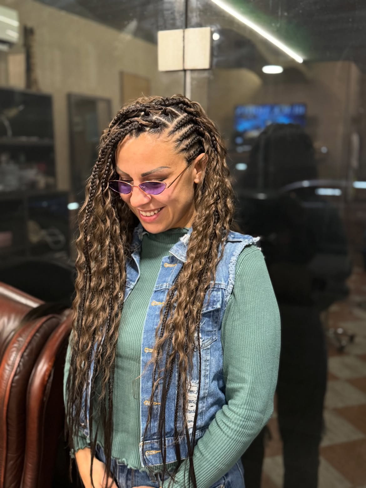 Boho Box Braids With Curly Ends