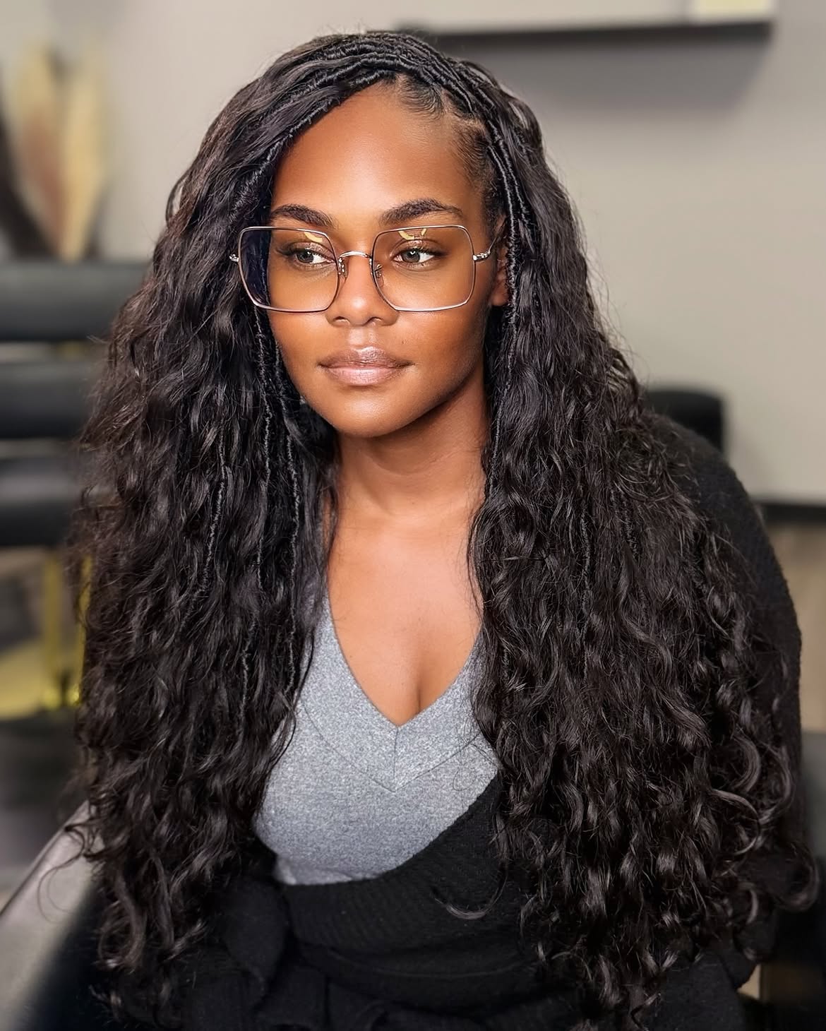 Boho Braided Locs With Loose Beachy Waves