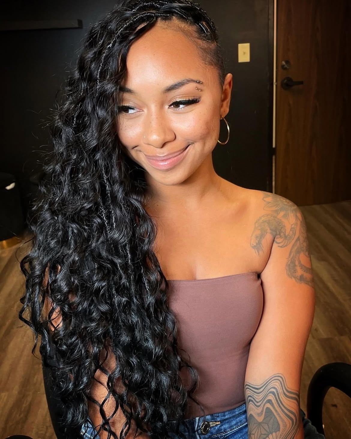 Boho Braided Locs With Undercut