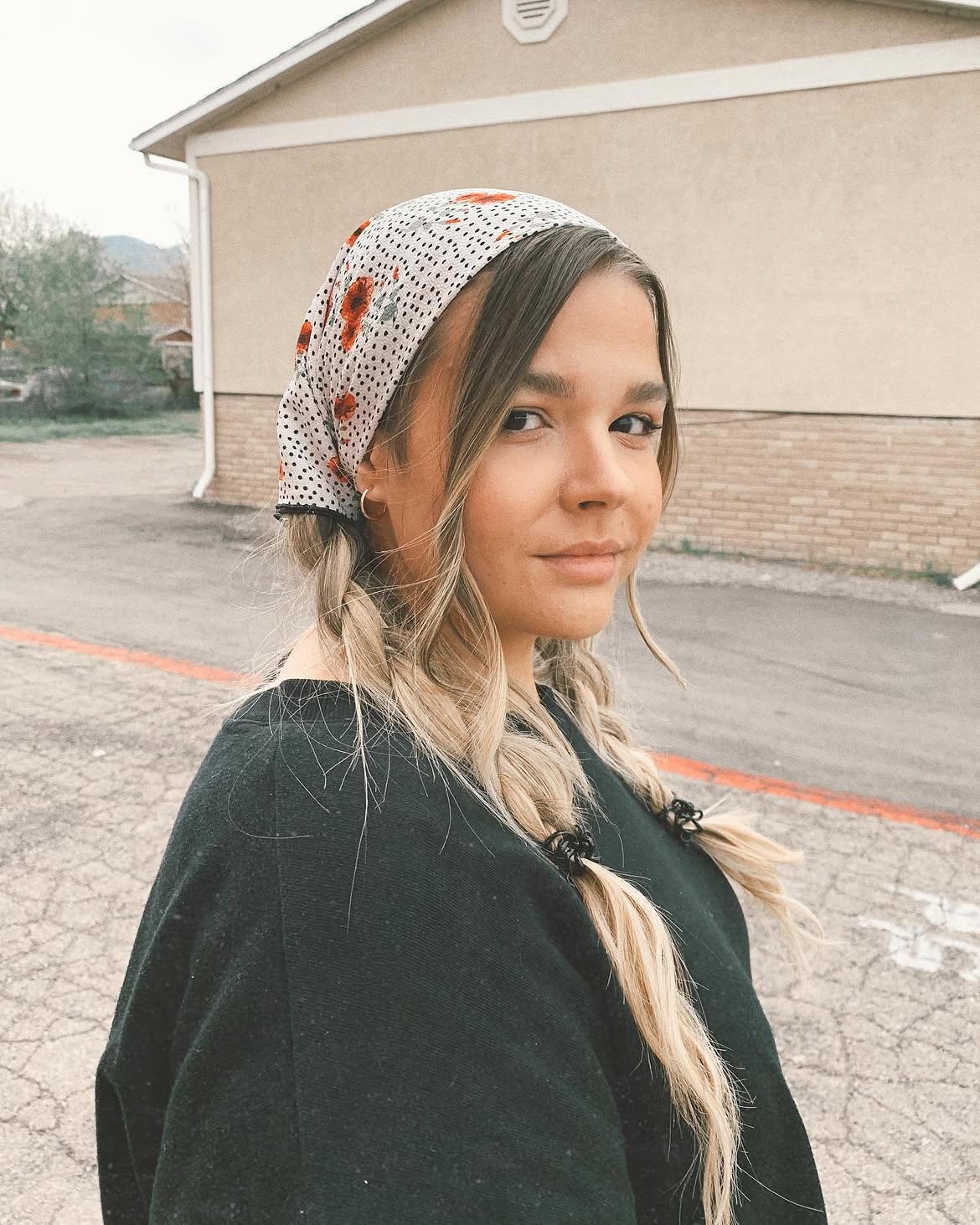 Boho Braided Pigtails With Printed Bandana