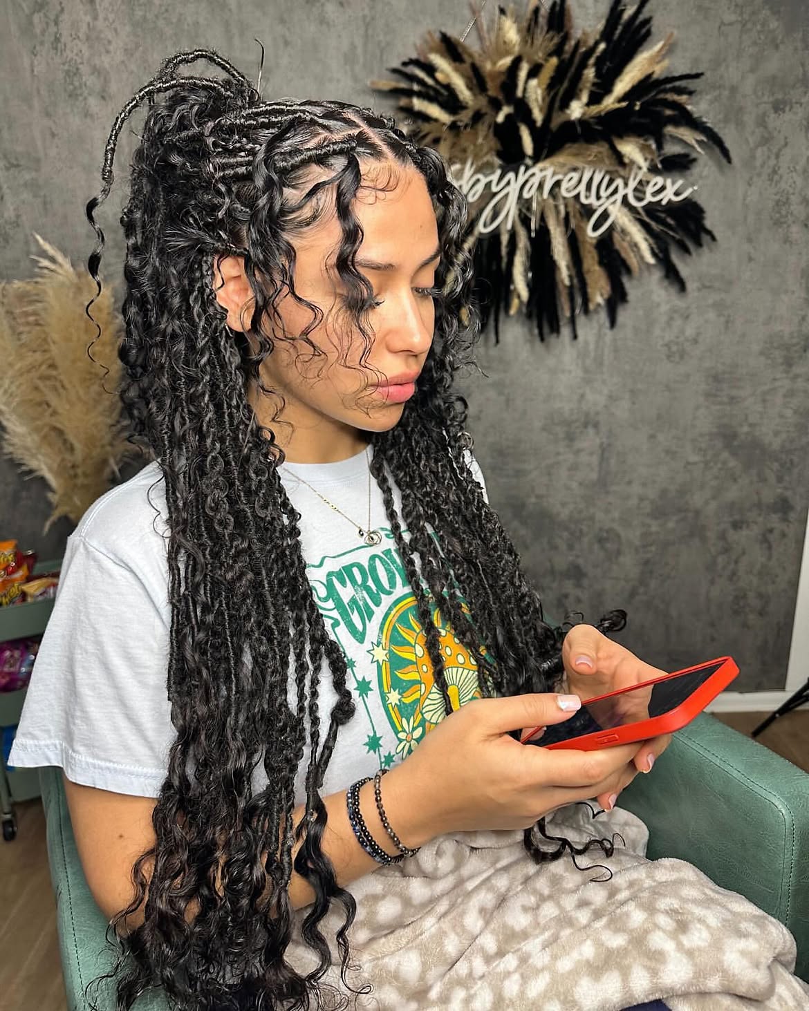 Boho Butterfly Locs With Curly Woven Strands
