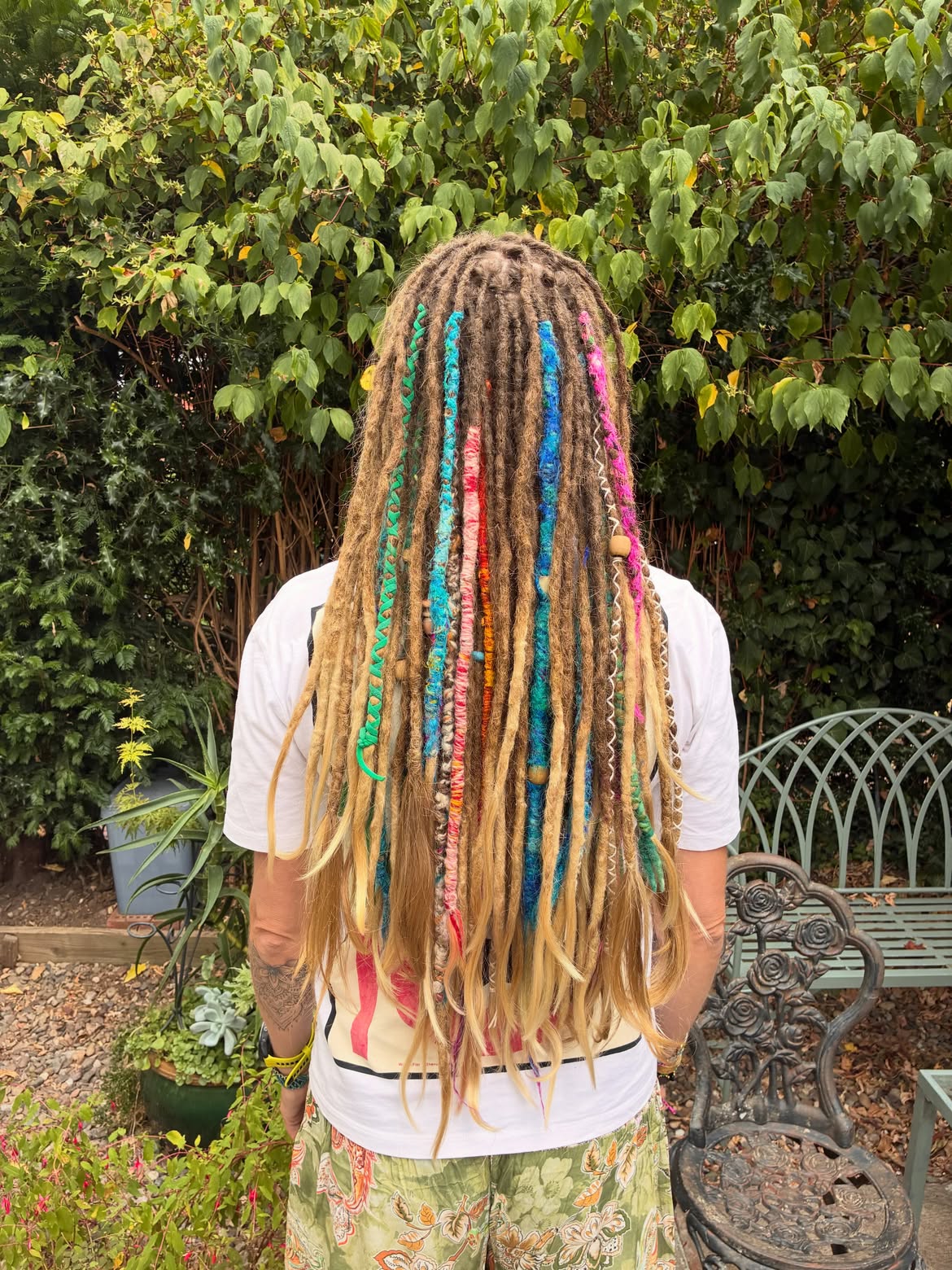 Boho Dreadlocks With Colorful Yarn Wraps