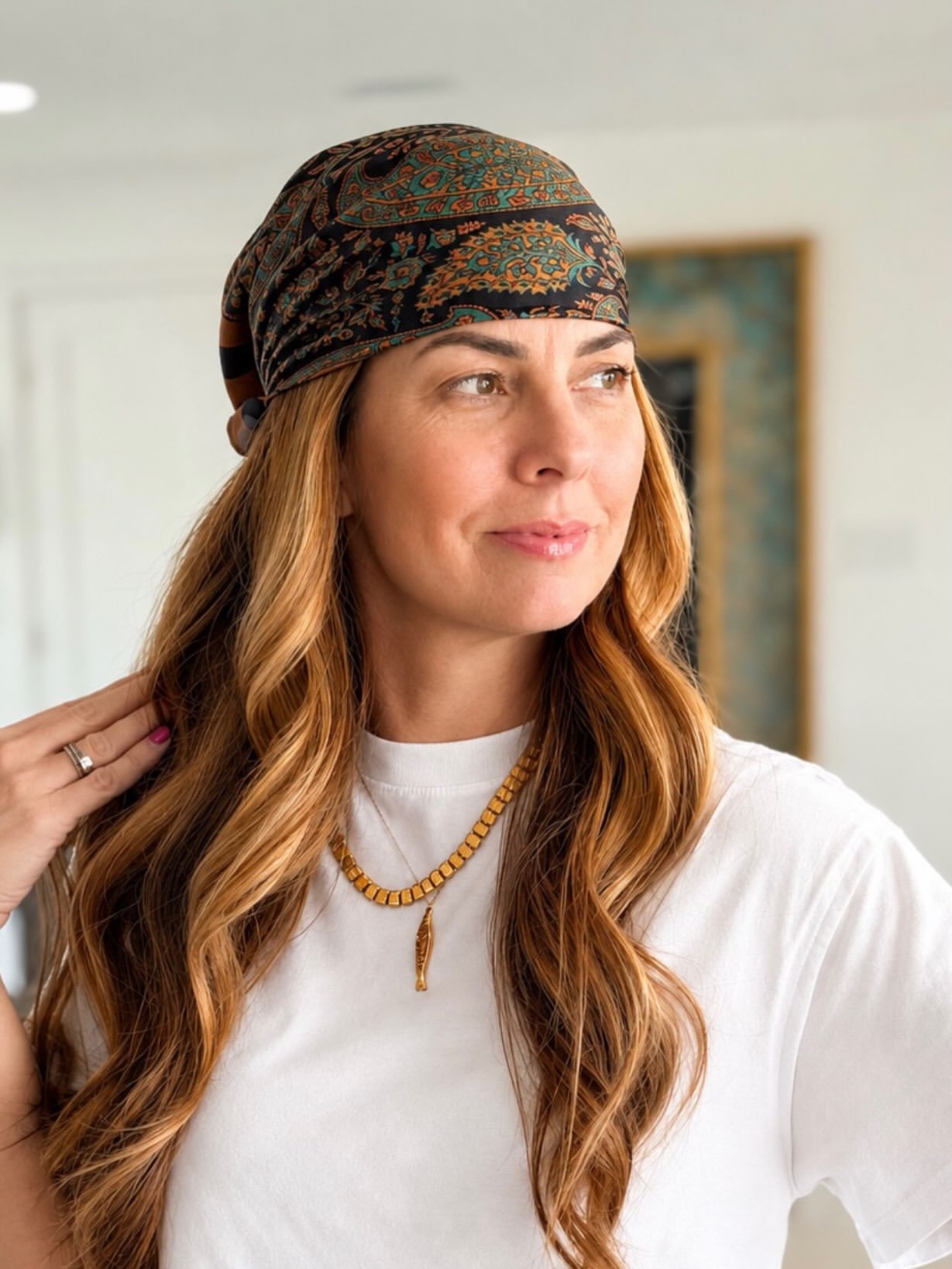 Boho Waves With Paisley Scarf